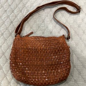 Leather weave crossbody